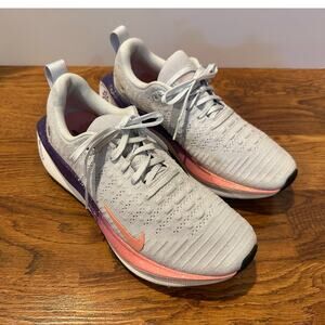 Nike ReactX Infinity RN 4 Running Shoes Light Gray Purple Sz9 Cushioned Trainer
